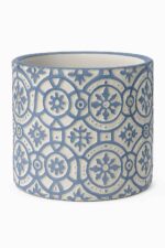 Macetero Azul con Gris