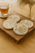 Posavasos de madera blancos - Imagen 2