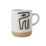 Taza de café de cerámica blanca con diseño minimalista