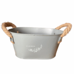 Macetero Metálico Gris