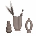 Pack Trío de Floreros Decorativos – Tono Marfil