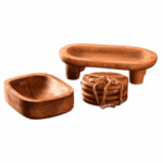 Pack Centro de Mesa en Madera – Posavasos + Bowl + Pedestal