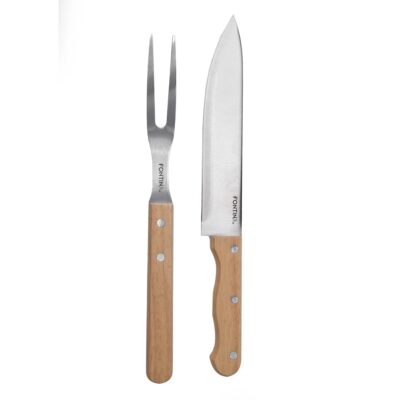 Set Parrillero 2 Piezas – Cuchillo + Trincho de Acero Inoxidable: Precisión y Estilo al Asador