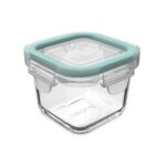 Contenedor Hermético Vidrio Cuadrado 210 ml – Allegra